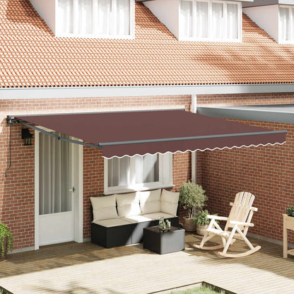 vidaXL Awning Frame Brown 400 x 300 cm Polyester with PU coating