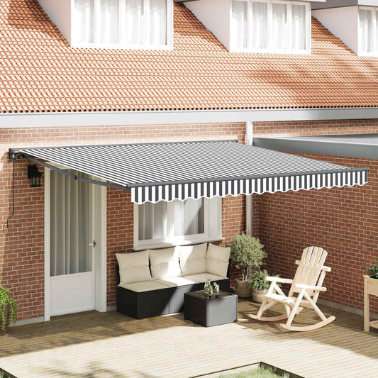 vidaXL Awning Frame Anthracite and White 400 x 300 cm