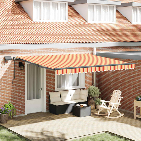 vidaXL Retractable Awning Yellow and Orange 400 x 300 cm