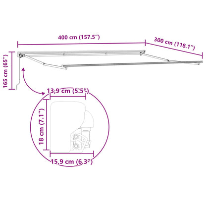 vidaXL Awning Frame Blue and Orange 400 x 300 cm