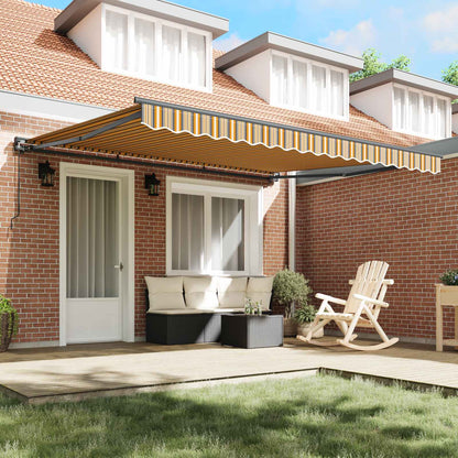 vidaXL Awning Frame Yellow and Grey 400 x 300 cm