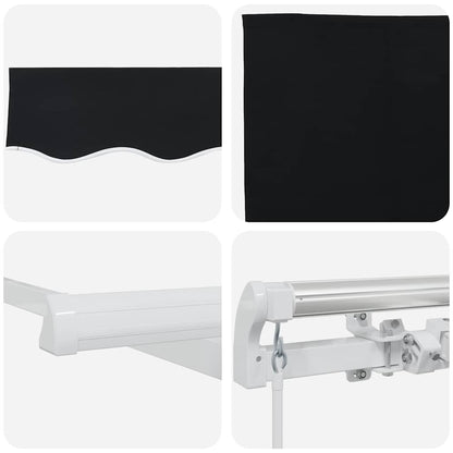 vidaXL Retractable Awning Black 400 x 300 cm Polyester and Aluminium
