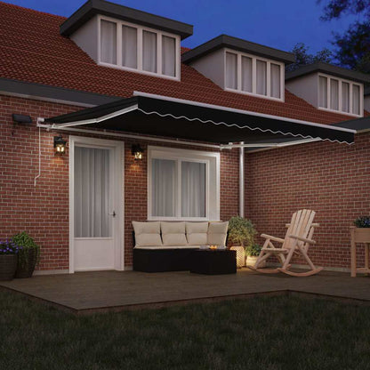 vidaXL Retractable Awning Black 400 x 300 cm Fabric and Aluminium