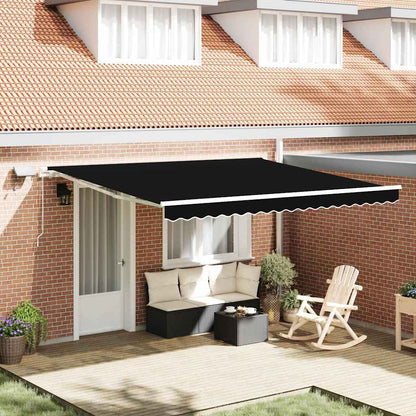 vidaXL Retractable Awning Black 400 x 300 cm Fabric and Aluminium