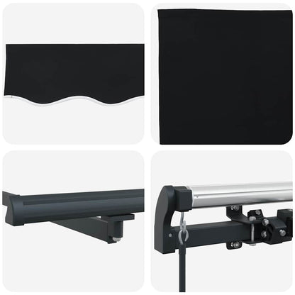vidaXL Retractable Awning Black 400 x 300 cm Polyester and Aluminium