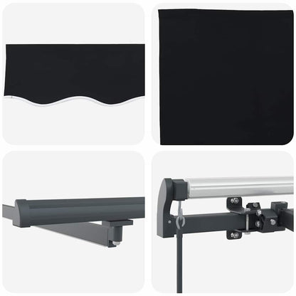vidaXL Retractable Awning Black 400 x 300 cm Fabric