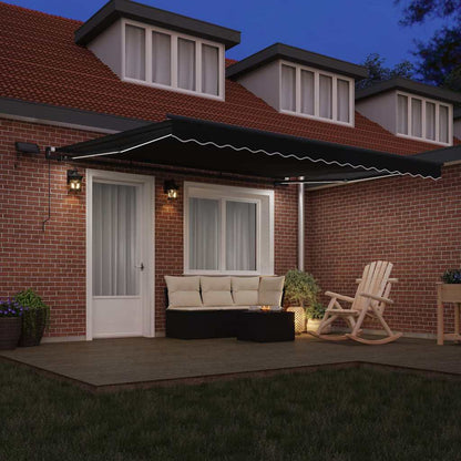 vidaXL Retractable Awning Black 400 x 300 cm Fabric