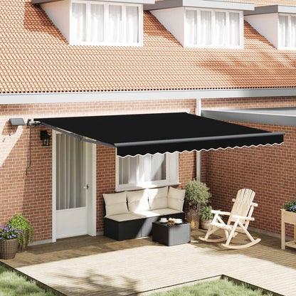 vidaXL Retractable Awning Black 400 x 300 cm Fabric