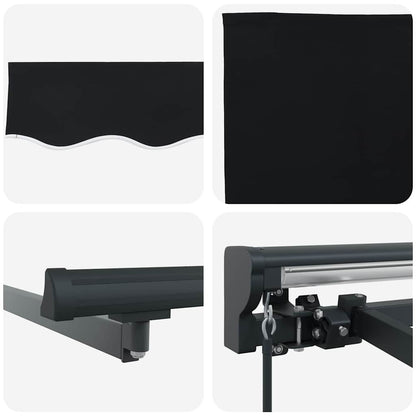 vidaXL Awning Frame Black 400 x 300 cm Polyester with PU coating