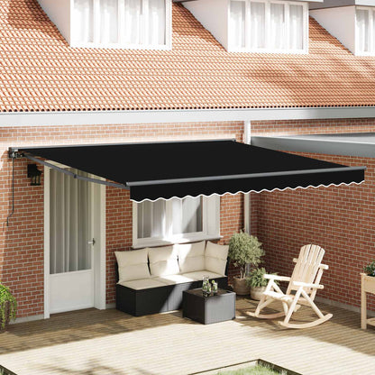 vidaXL Awning Frame Black 400 x 300 cm Polyester with PU coating