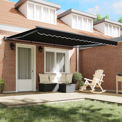 vidaXL Awning Frame Black 400 x 300 cm Polyester with PU coating