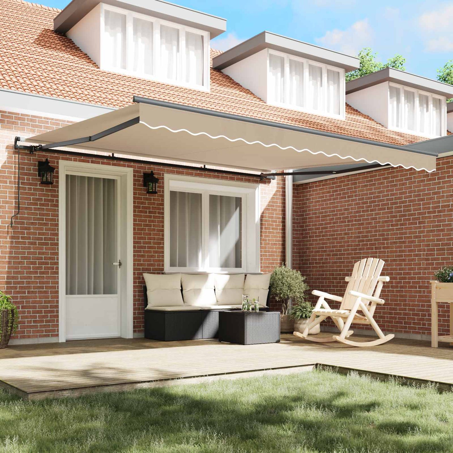 vidaXL Retractable Awning Beige 400 x 300 cm Polyester and Aluminium