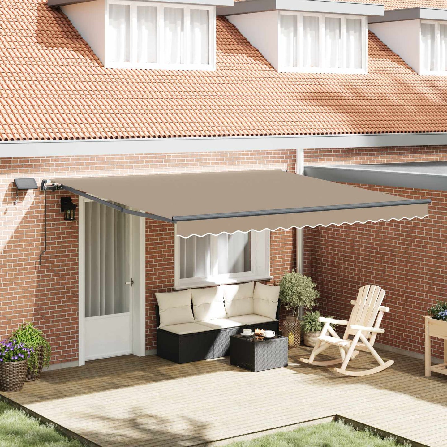 vidaXL Retractable Awning Beige 400 x 300 cm Fabric and Aluminium