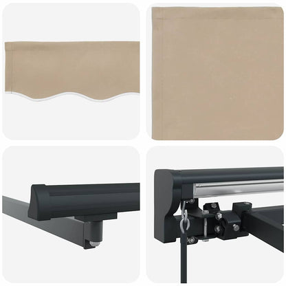 vidaXL Awning Frame Beige 400 x 300 cm Polyester with PU coating