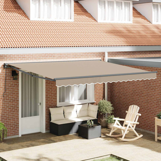 vidaXL Awning Frame Beige 400 x 300 cm Polyester with PU coating