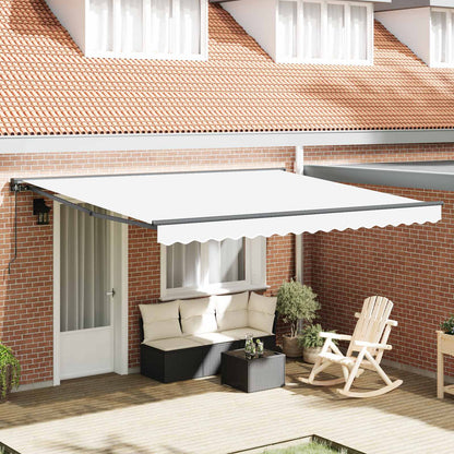 vidaXL Awning Frame White 400 x 300 cm Polyester with PU coating
