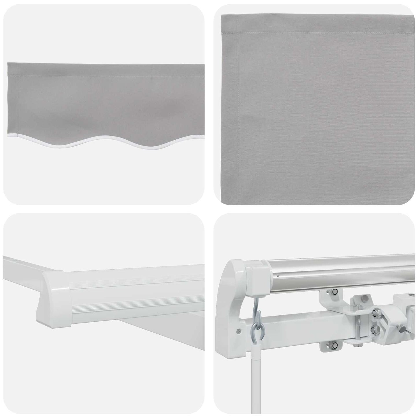 vidaXL Retractable Awning Light Grey 400 x 300 cm