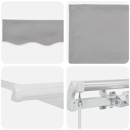 vidaXL Retractable Awning Light Grey 400 x 300 cm