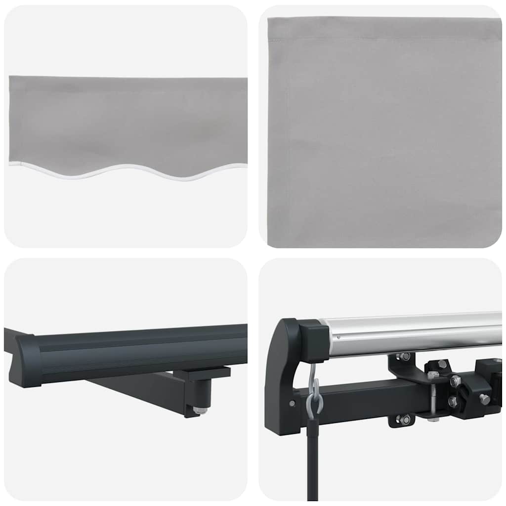 vidaXL Retractable Awning Light Grey 400 x 300 cm