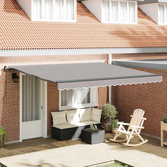 vidaXL Retractable Awning Light Grey 400 x 300 cm