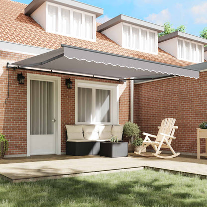 vidaXL Retractable Awning Light Grey 400 x 300 cm