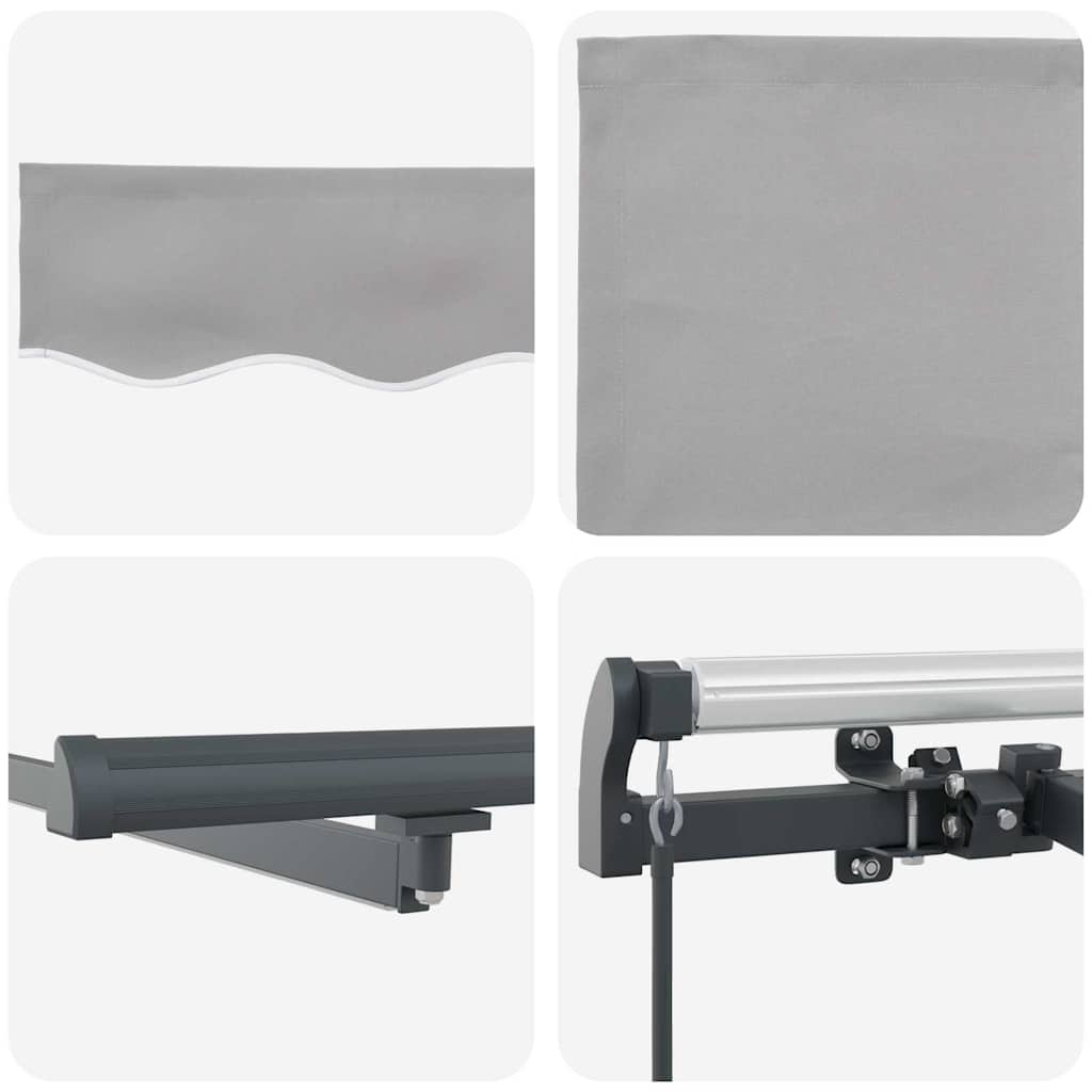 vidaXL Retractable Awning Light Grey 400 x 300 cm Fabric and Aluminium