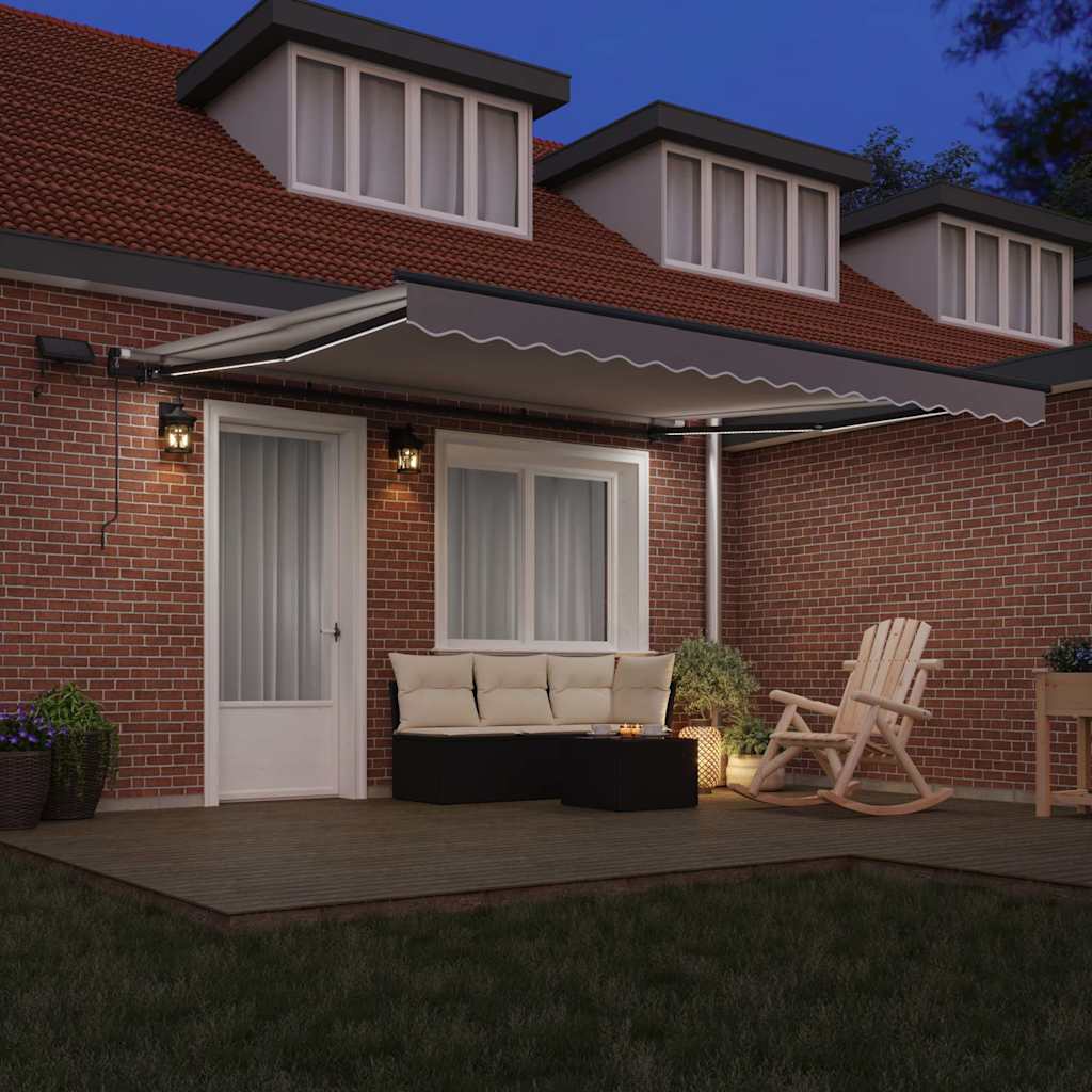 vidaXL Retractable Awning Light Grey 400 x 300 cm Fabric and Aluminium
