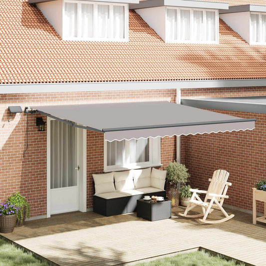 vidaXL Retractable Awning Light Grey 400 x 300 cm Fabric and Aluminium