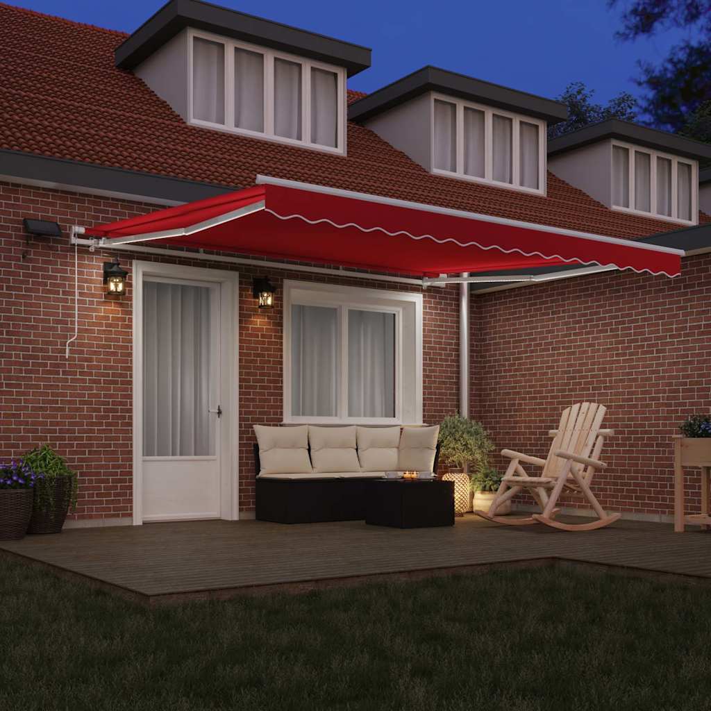 vidaXL Retractable Awning Red 400 x 300 cm Fabric and Aluminium