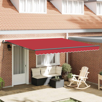 vidaXL Retractable Awning Red 400 x 300 cm Polyester and Aluminium