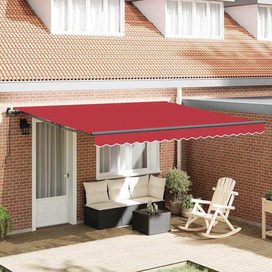 vidaXL Retractable Awning Red 400 x 300 cm Polyester and Aluminium
