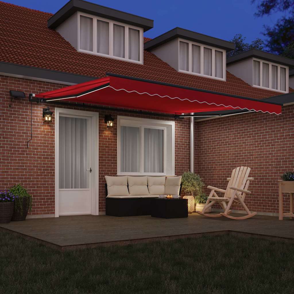 vidaXL Retractable Awning Red 400 x 300 cm Fabric and Aluminium