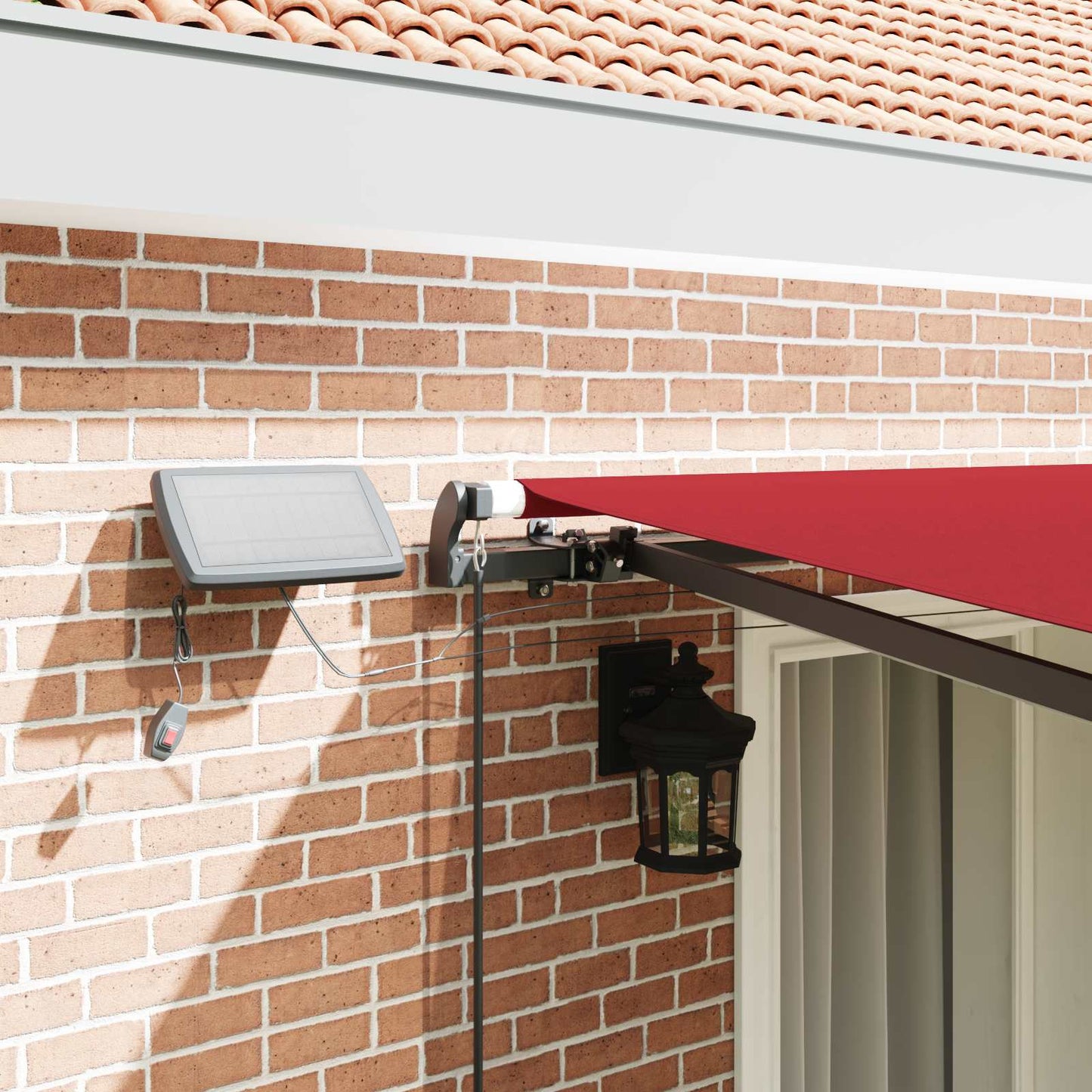 vidaXL Retractable Awning Red 400 x 300 cm Fabric and Aluminium