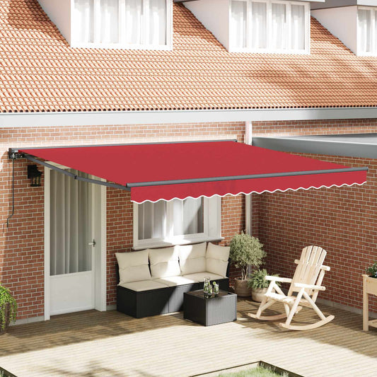 vidaXL Awning Frame Red 400 x 300 cm Polyester with PU coating