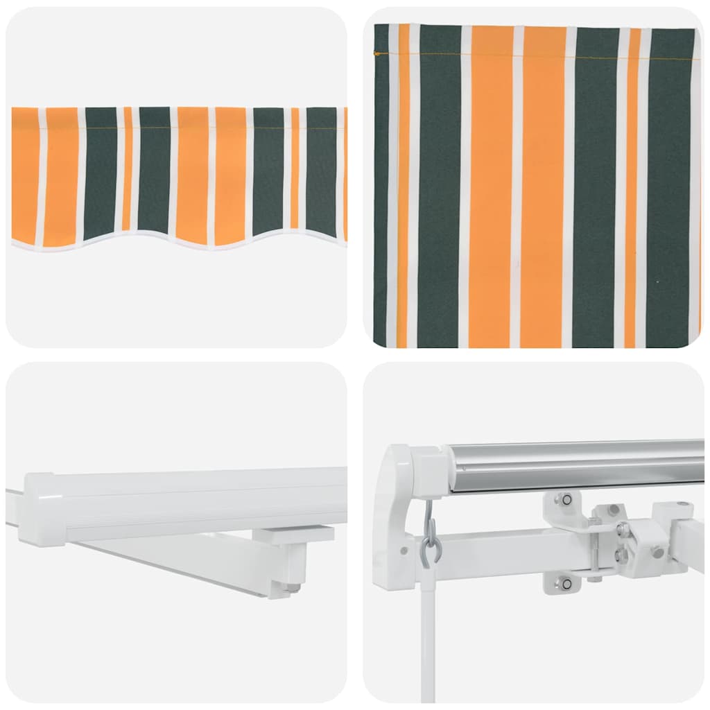 vidaXL Retractable Awning Green and yellow 400 x 300 cm