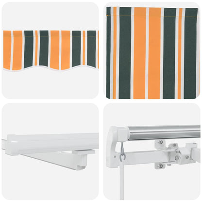 vidaXL Retractable Awning Green and yellow 400 x 300 cm