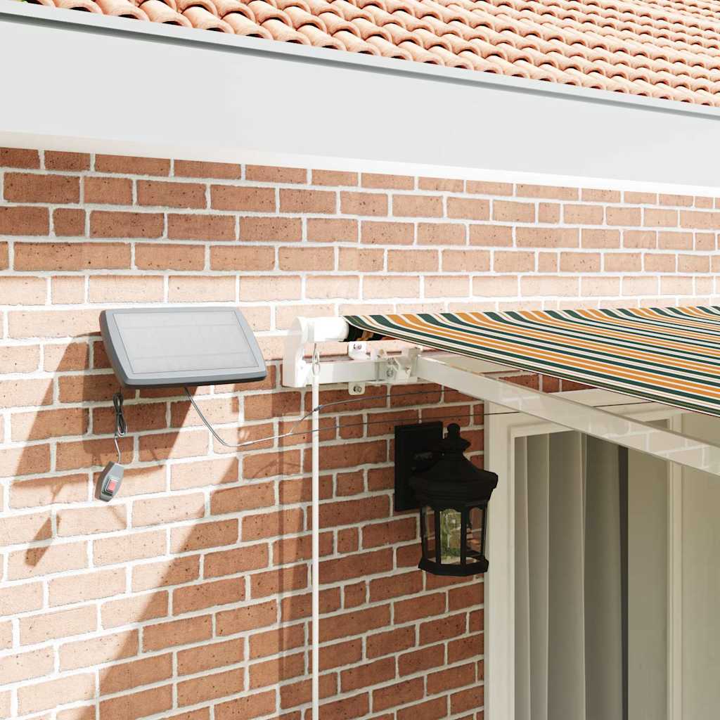 vidaXL Retractable Awning Green and yellow 400 x 300 cm