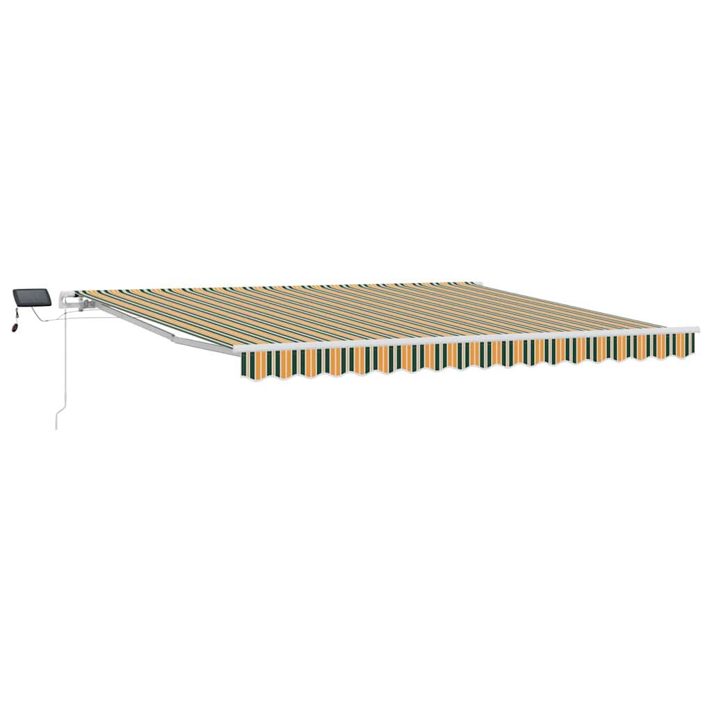 vidaXL Retractable Awning Green and yellow 400 x 300 cm