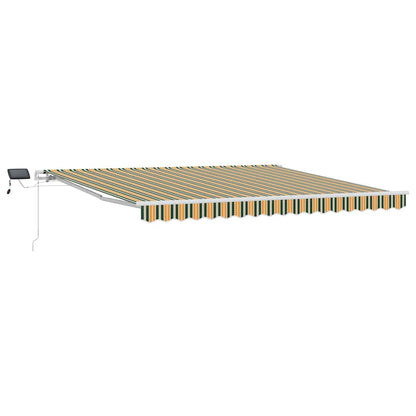 vidaXL Retractable Awning Green and yellow 400 x 300 cm