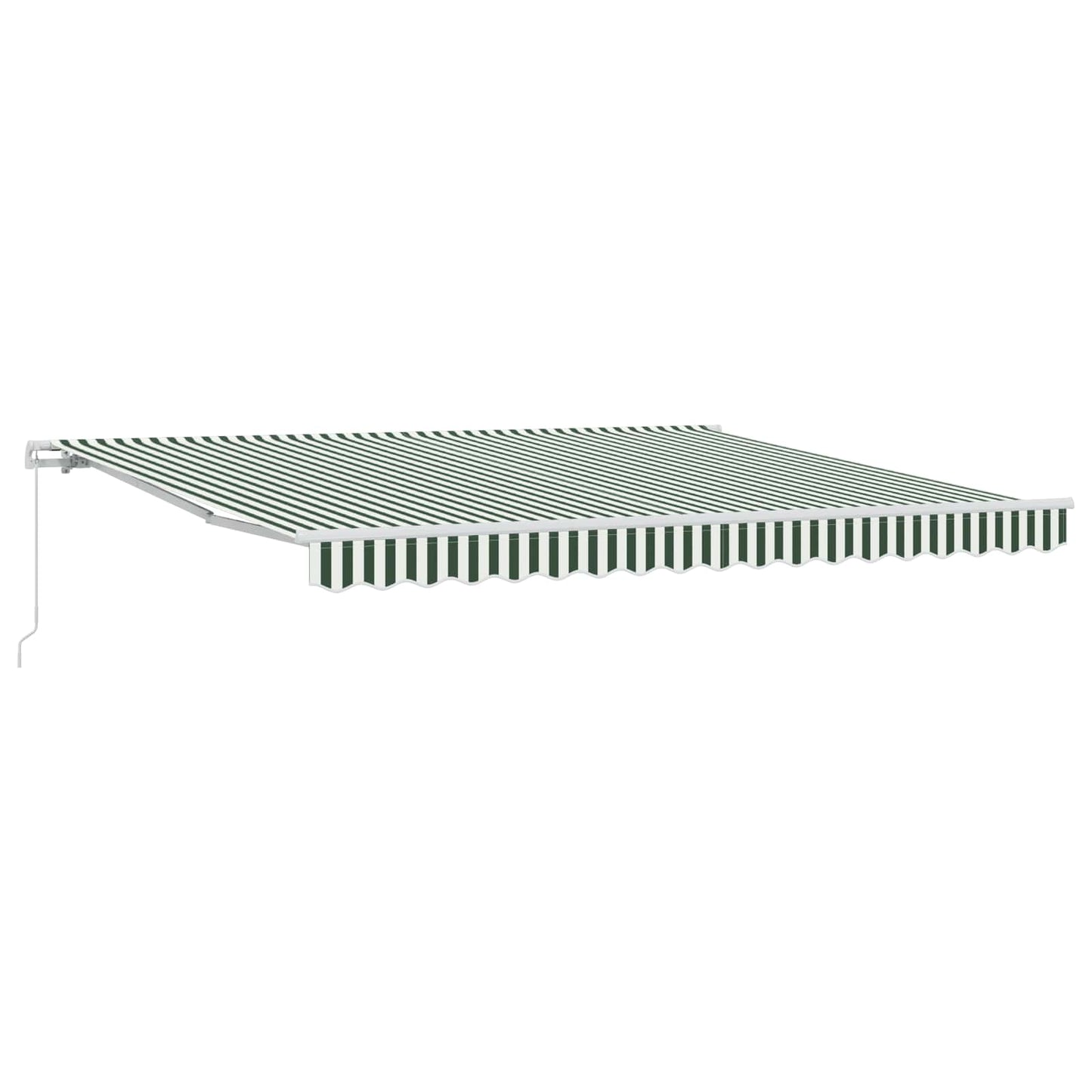 vidaXL Retractable Awning Green and White 400 x 300 cm