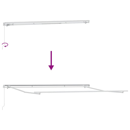 vidaXL Retractable Awning Green and White 400 x 300 cm