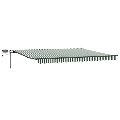 vidaXL Retractable Awning Green and White 400 x 300 cm