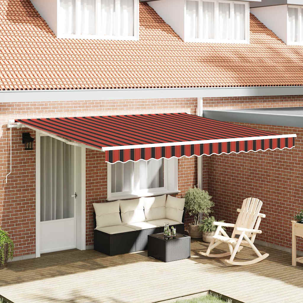 vidaXL Retractable Awning Orange 400 x 350 cm Polyester and Aluminium