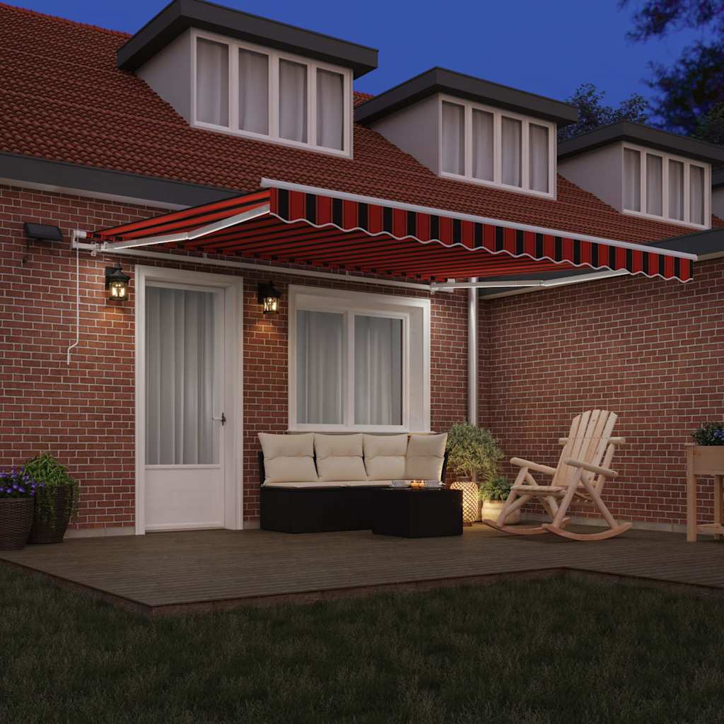 vidaXL Retractable Awning Orange and brown 400 x 300 cm