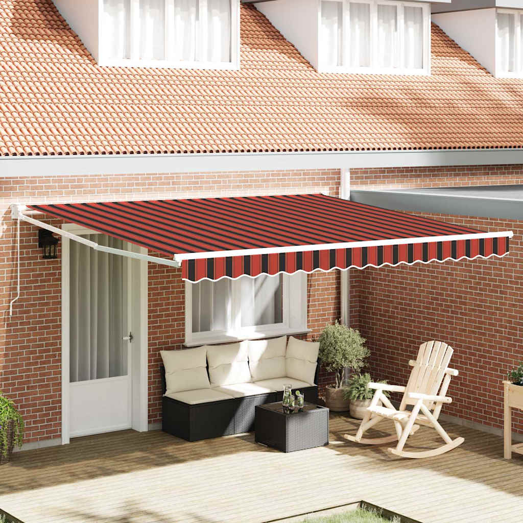 vidaXL Retractable Awning Yellow and Orange 400 x 350 cm