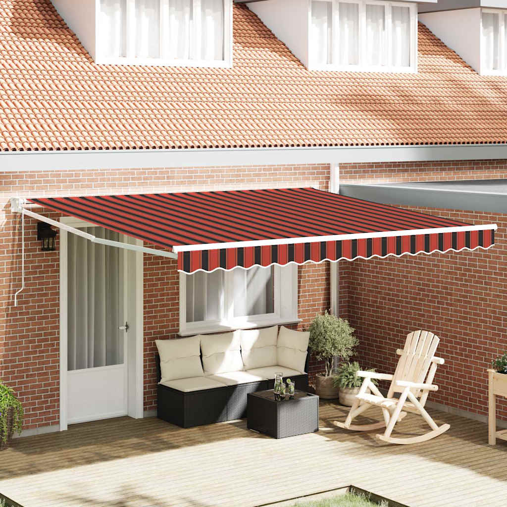 vidaXL Retractable Awning Yellow and Orange 400 x 300 cm