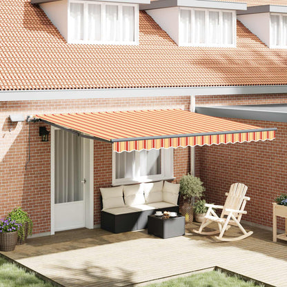 vidaXL Retractable Awning Yellow and orange 400 x 350 cm Fabric