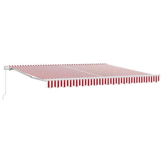vidaXL Retractable Awning Red and White 400 x 350 cm