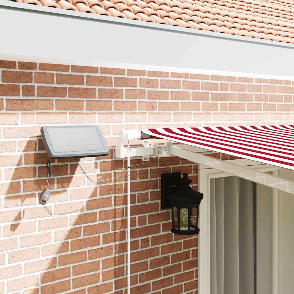 vidaXL Retractable Awning Red and White 400 x 300 cm