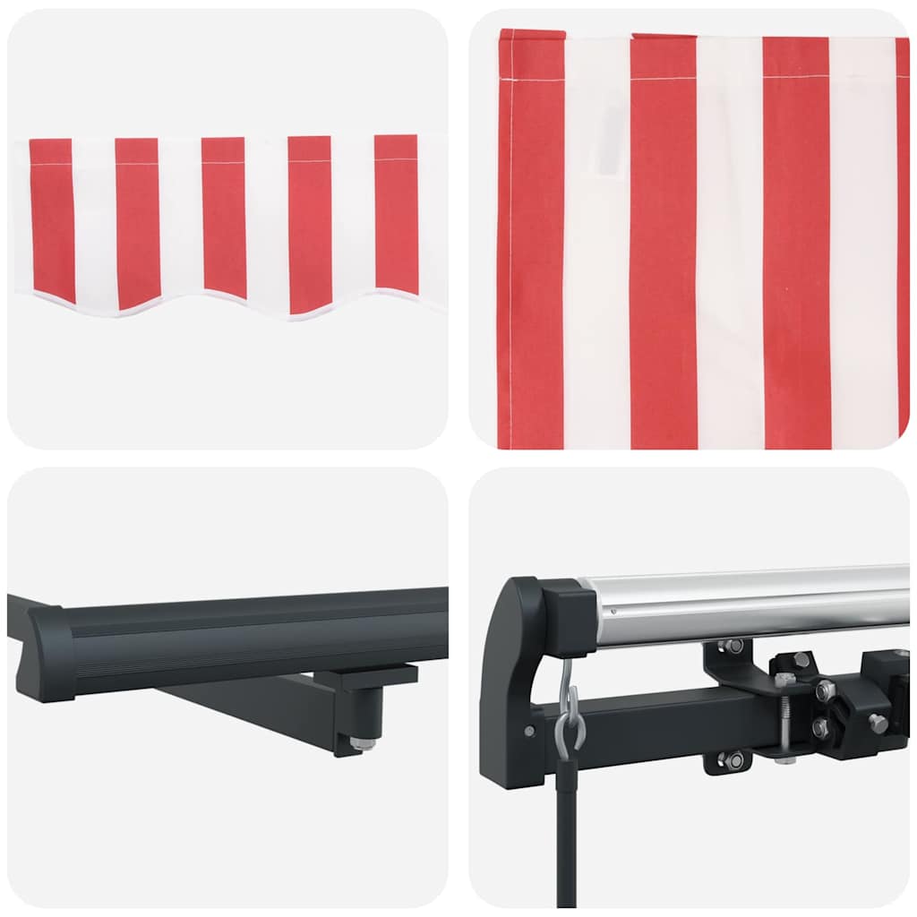 vidaXL Retractable Awning Red and White 400 x 350 cm
